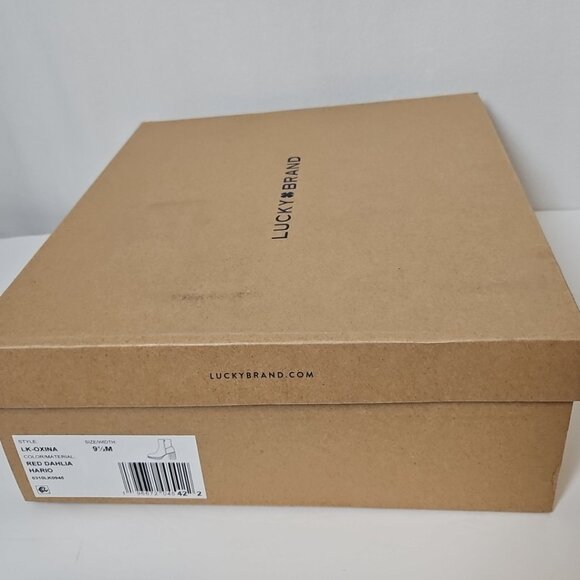 Lucky Brand Womens LK-Oxina Platform Boots 9.5 M Red Dahlia Hario Leather NWT - Picture 15 of 16